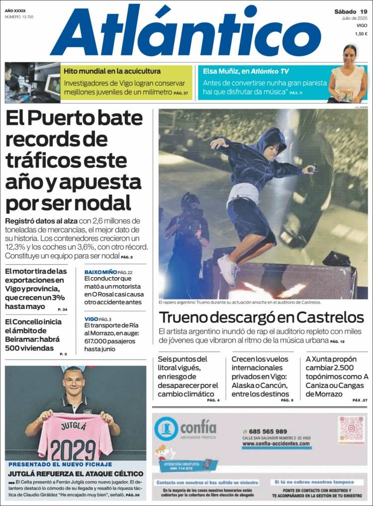 Portada de Atlántico Diario (España)