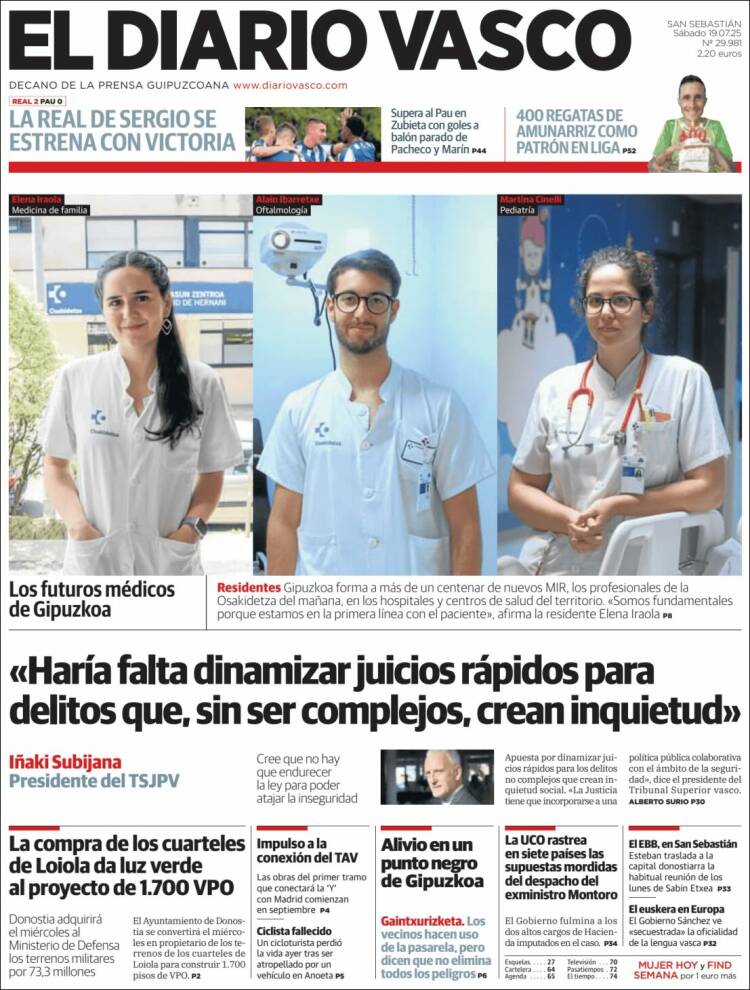 Portada de Diario Vasco (España)