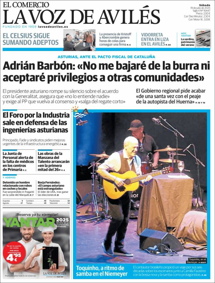 Portada de El Comercio - Avilés (España)