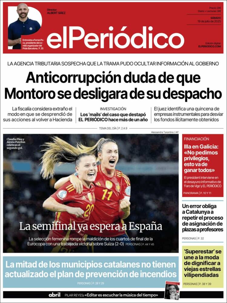 Portada de El Periódico (España)