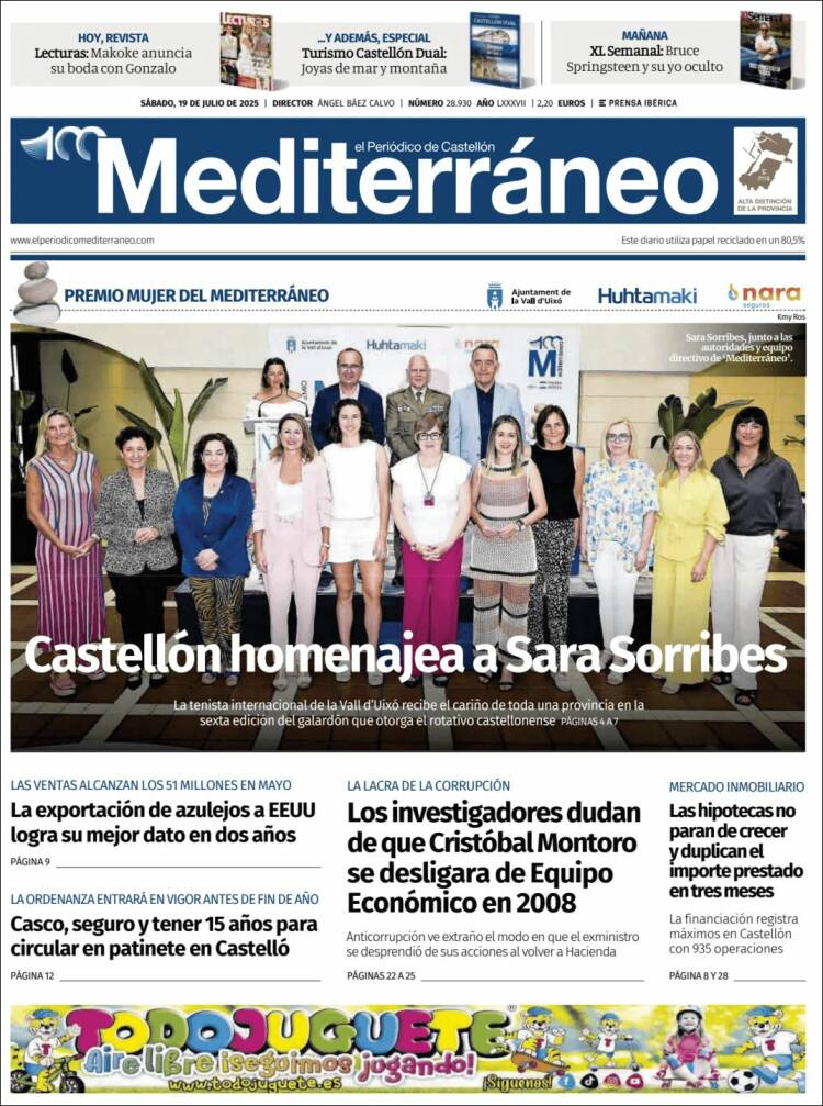 Portada de El Periódico Mediterraneo (España)