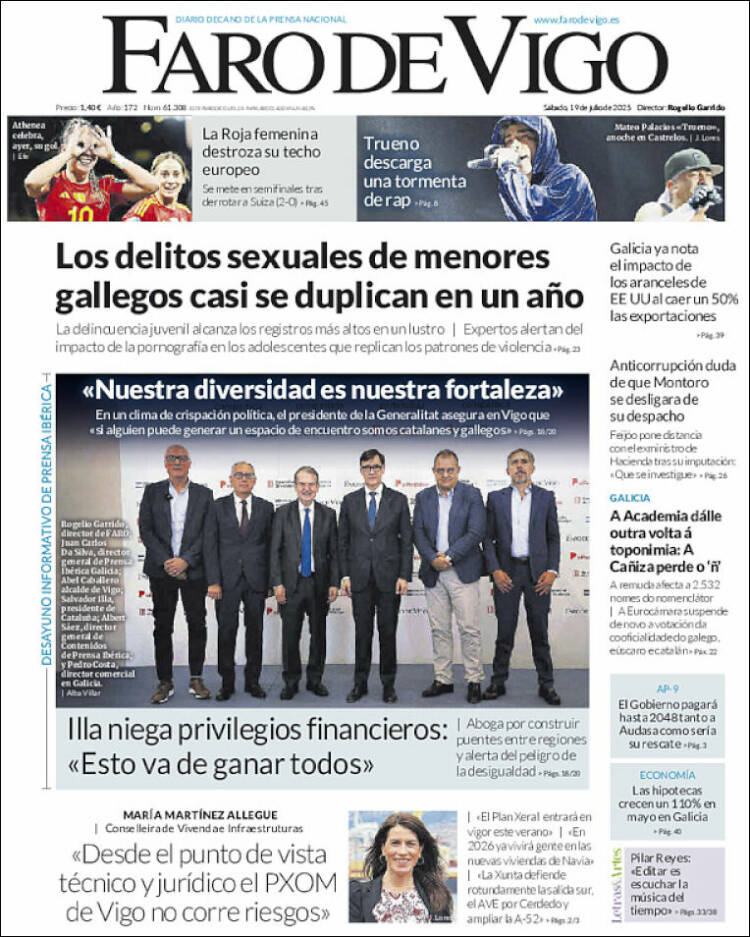Portada de Faro de Vigo (España)