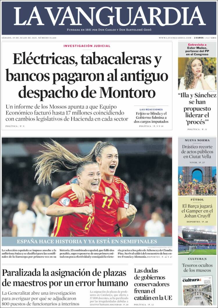 Portada de La Vanguardia (España)