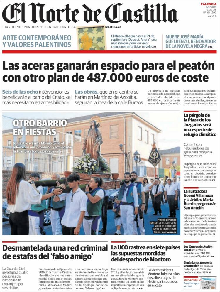 Portada de Norte de Castilla - Palencia (España)