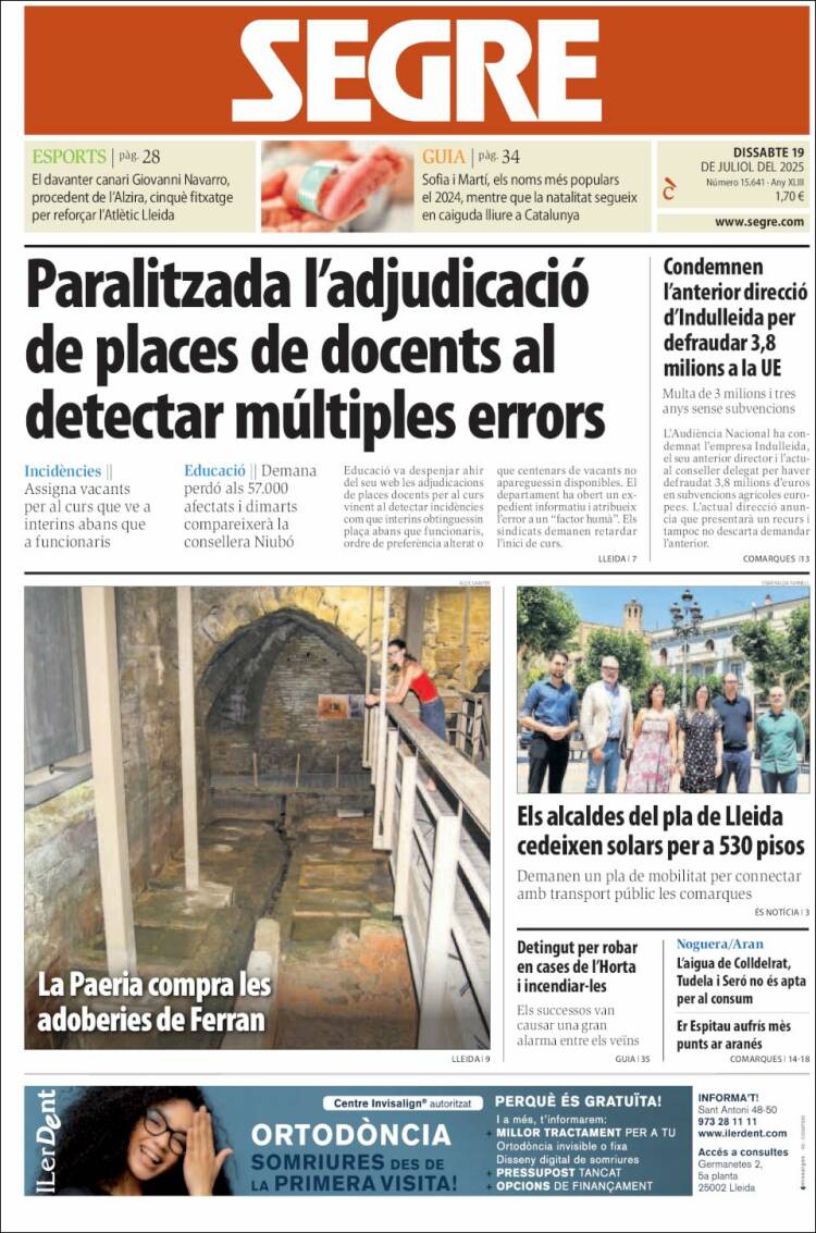 Portada de Segre (España)