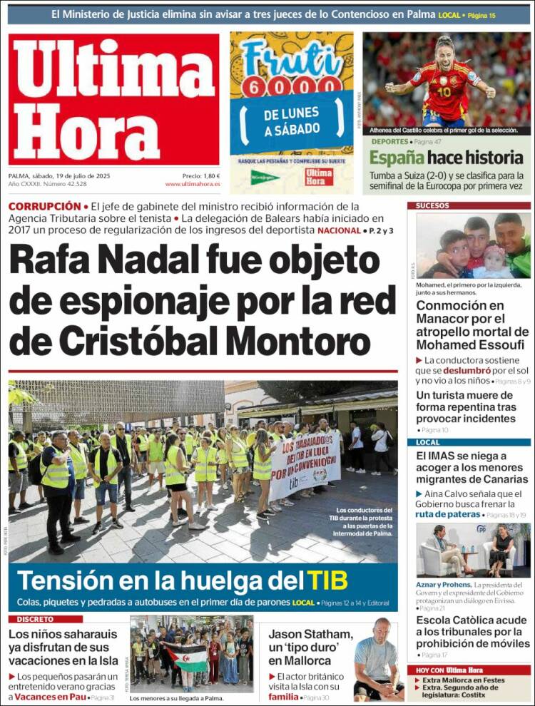 Portada de Última Hora (España)