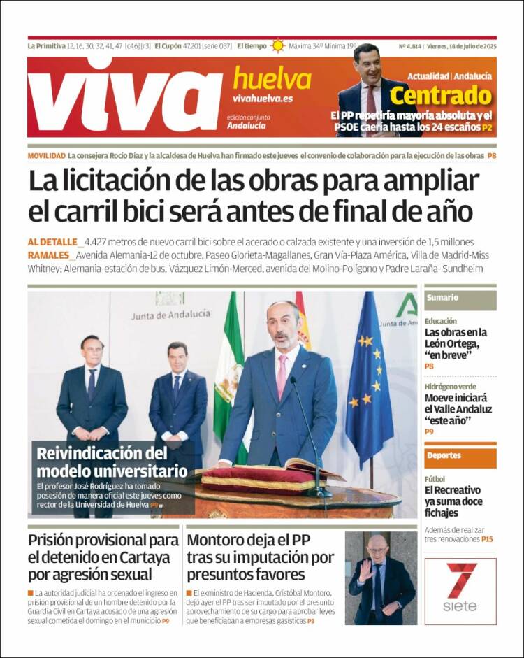Portada de Viva Huelva (España)