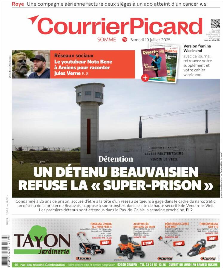Portada de Courrier Picard (Francia)