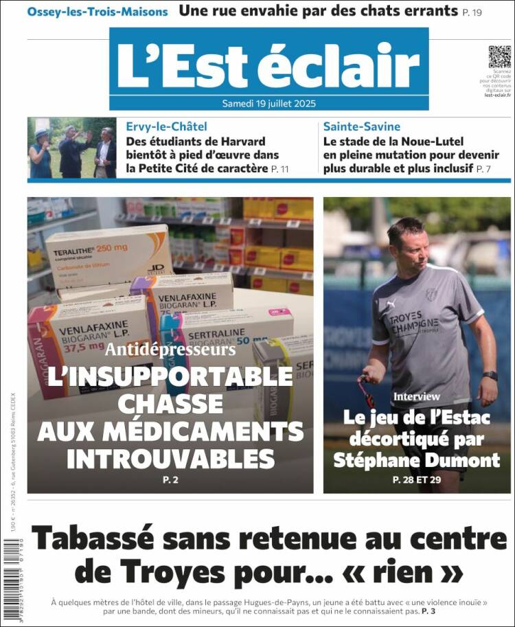 Portada de L'Est Eclair (Francia)