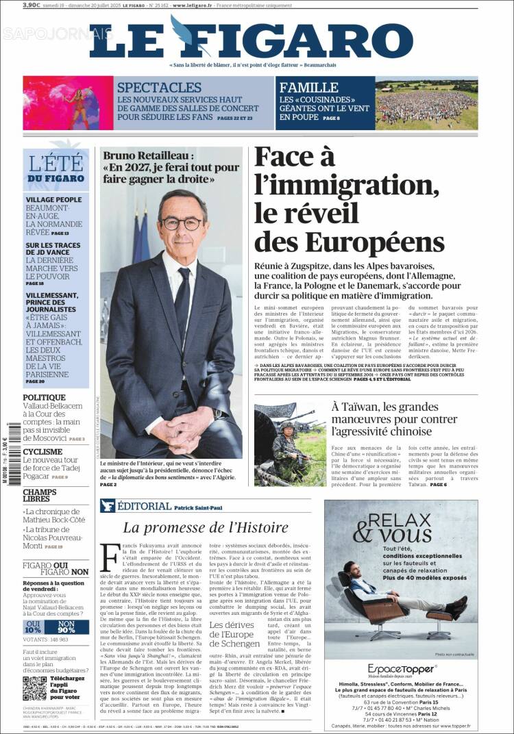 Portada de Le Figaro (Francia)