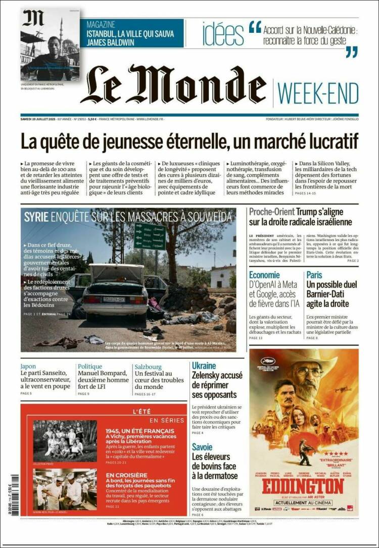 Portada de Le Monde (Francia)