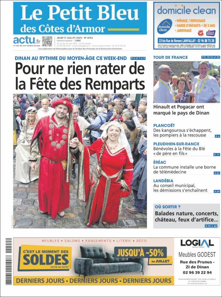 Portada de Le Petit Bleu (Francia)