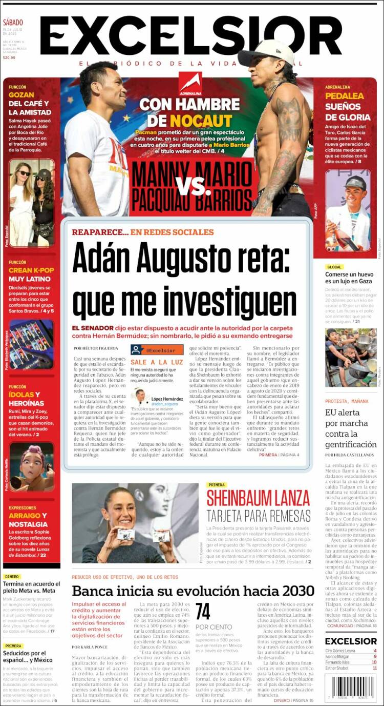Portada de Excelsior (México)