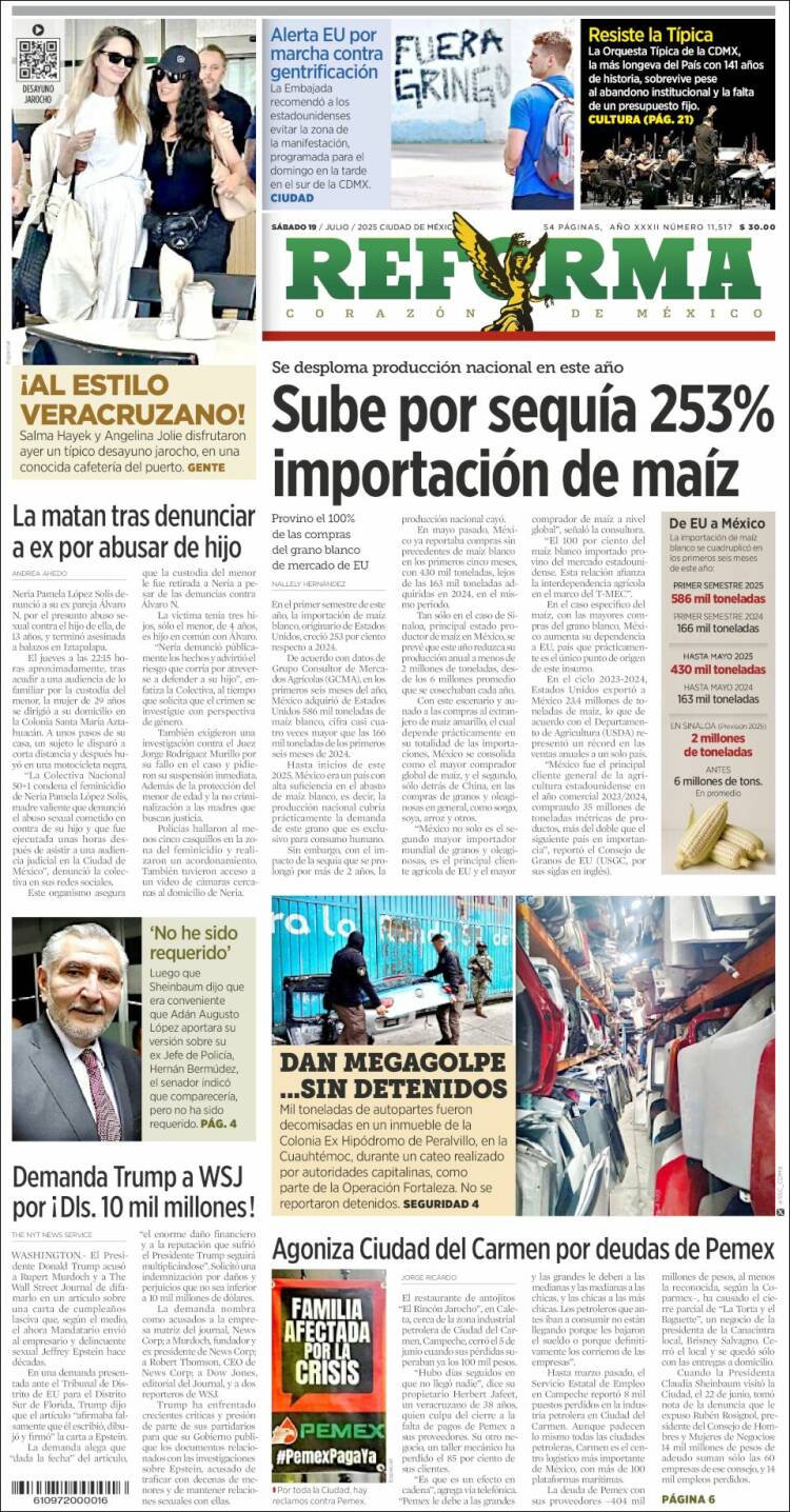 Portada de Reforma (México)