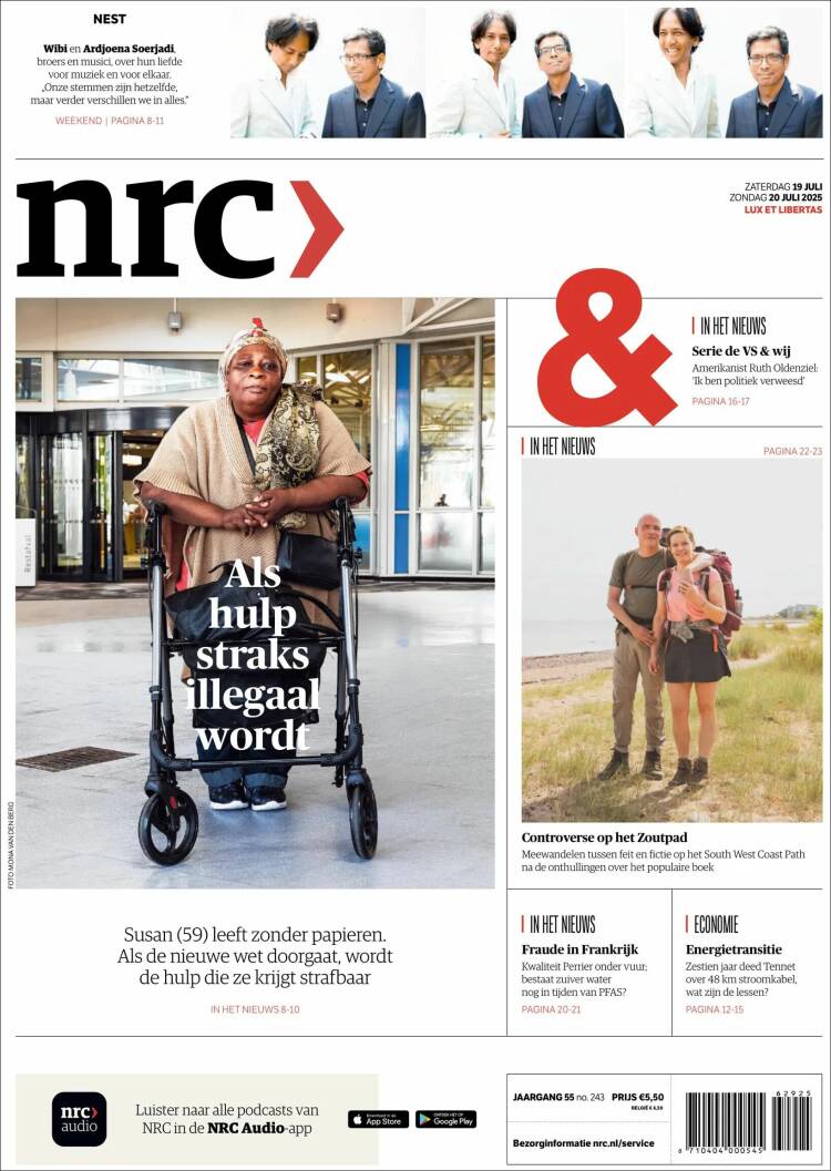 Portada de NRC Handelsblad (Pa&iacute;ses Bajos)