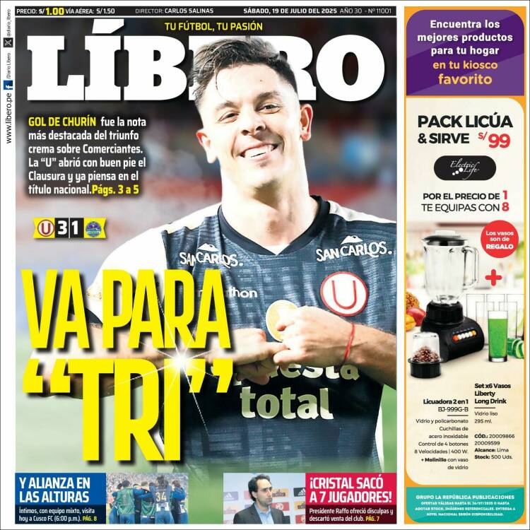 Portada de Líbero (Per&uacute;)