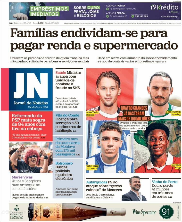 Portada de Jornal de Notícias (Portugal)