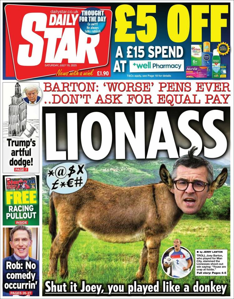 Portada de Daily Star (Reino Unido)