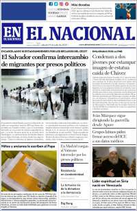 Portada de El Nacional (Venezuela)