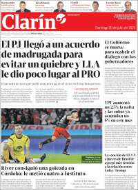 Portada de Clarín (Argentina)