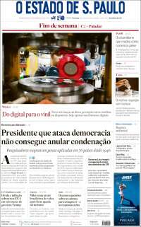 Portada de O Estado de São Paulo (Brasil)