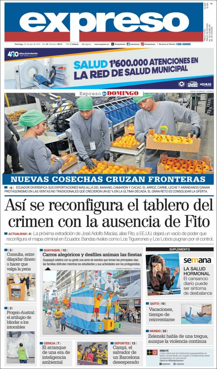 Portada de Expreso (Ecuador)