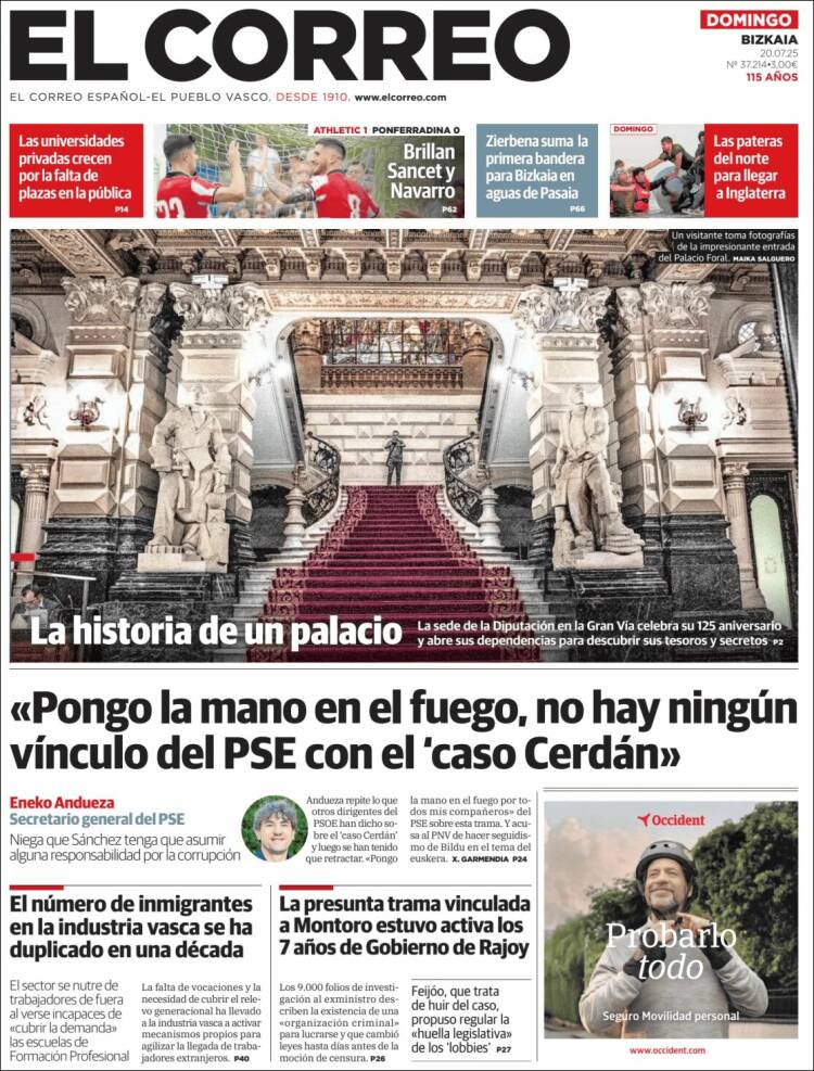 Portada de El Correo (España)