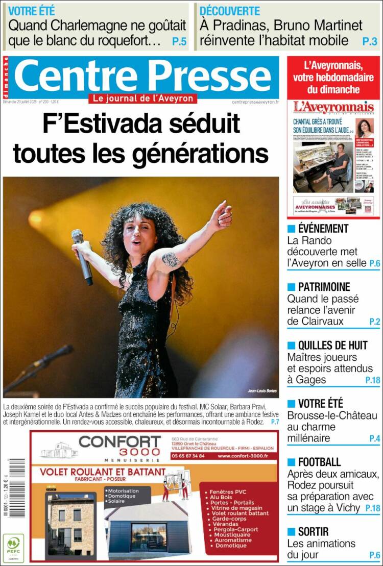 Portada de Centre Presse (Francia)