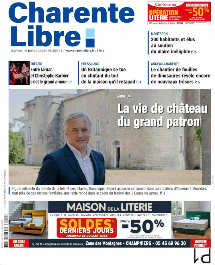 Portada de Charente Libre (Francia)