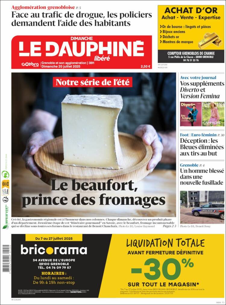 Portada de Le Dauphiné Libéré (Francia)