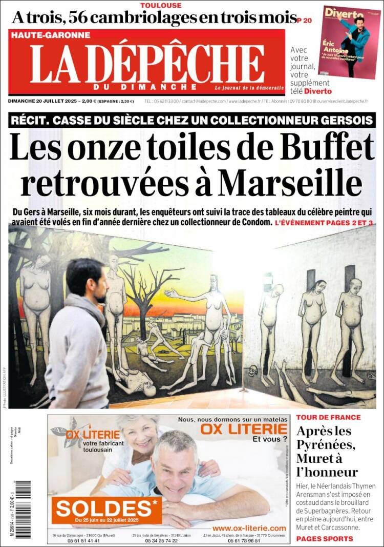 Portada de La Dépêche du Midi (Francia)