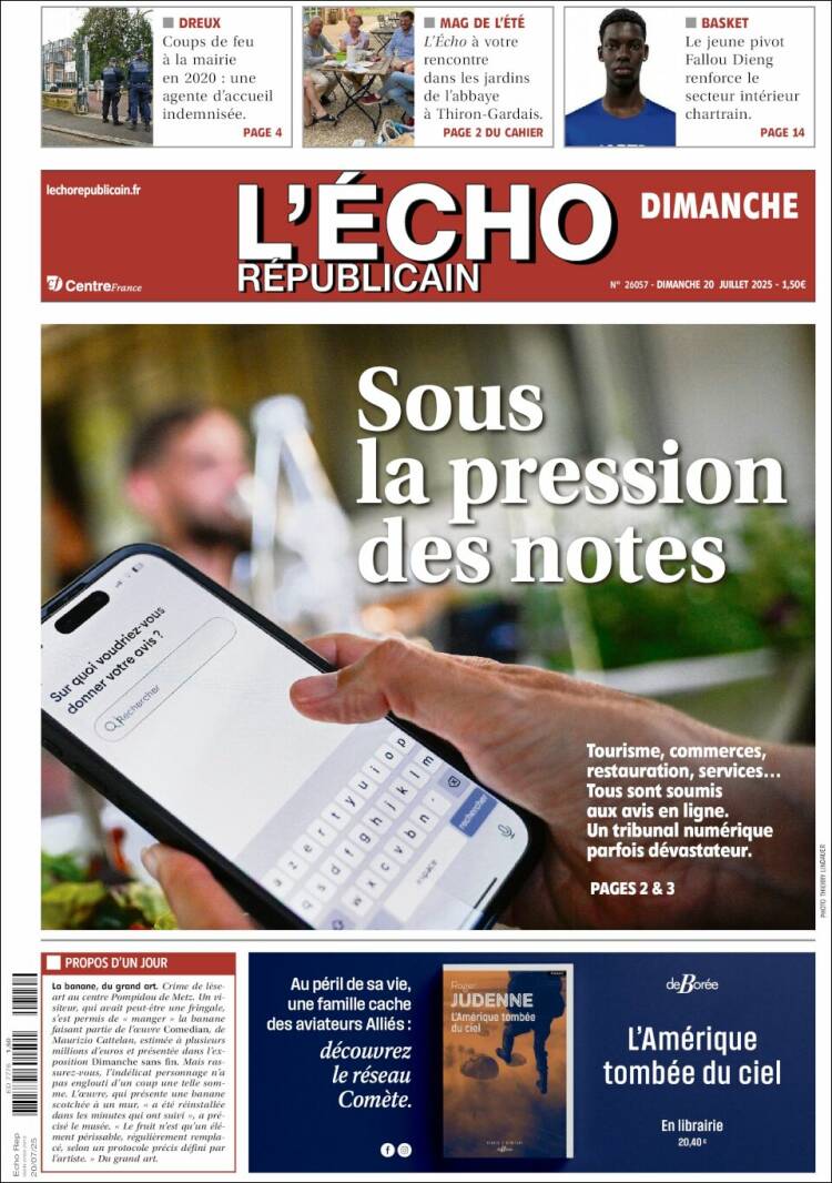 Portada de L'Echo Républicain (Francia)