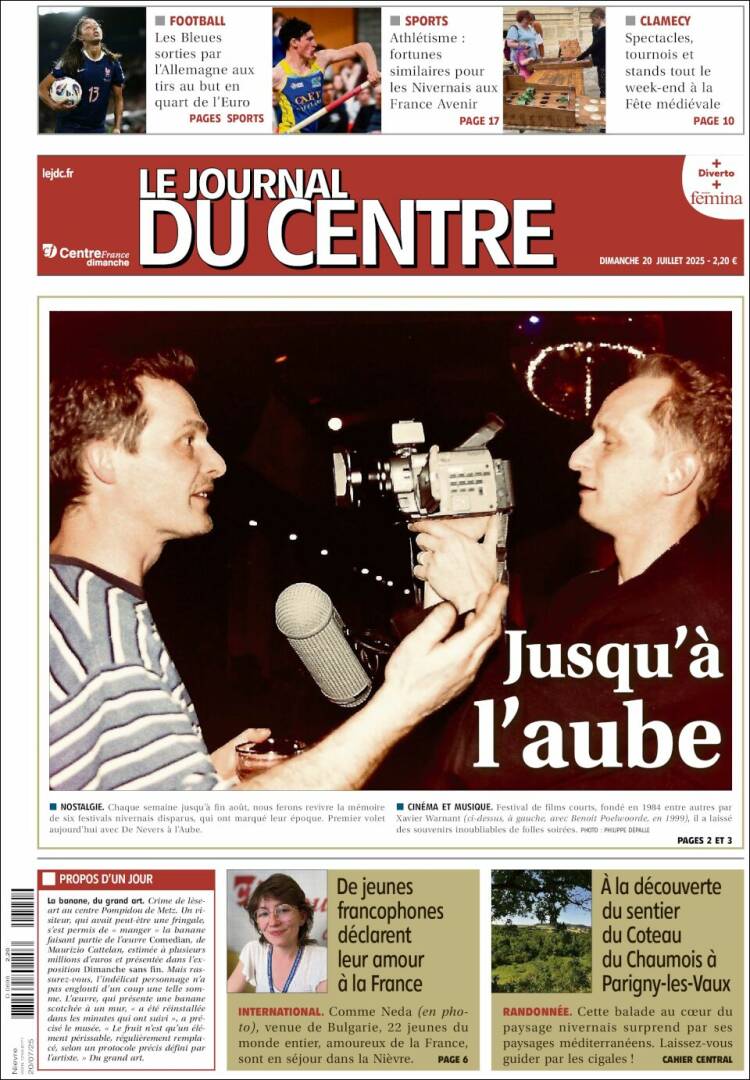 Portada de Le Journal du Centre (Francia)