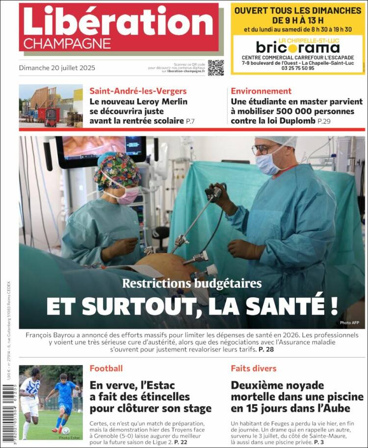 Portada de Libération Champagne (Francia)