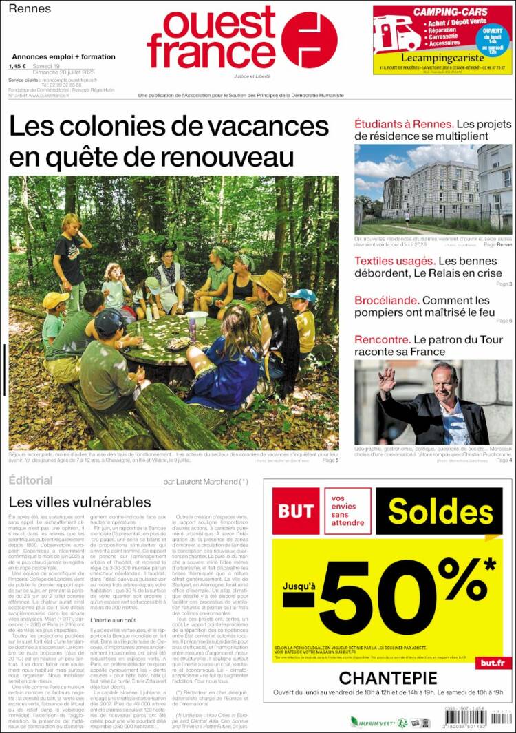 Portada de Ouest France (Francia)