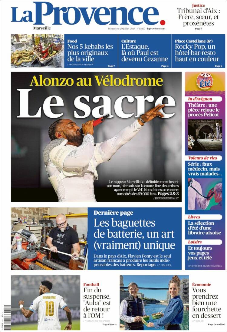Portada de La Provence (Francia)