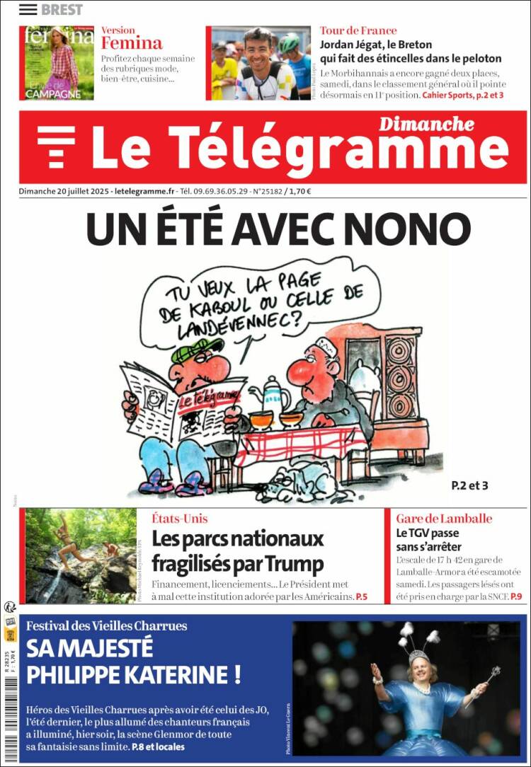 Portada de Télégramme (Francia)