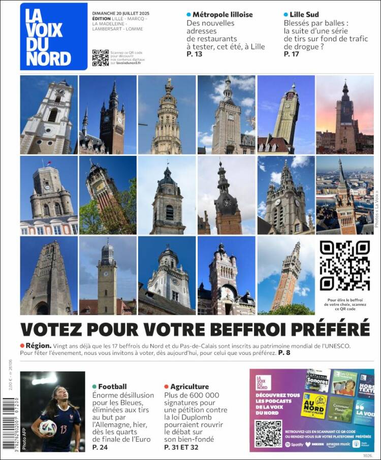Portada de La Voix du Nord (France)