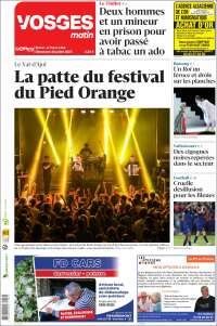 Portada de Vosges Matin (Francia)