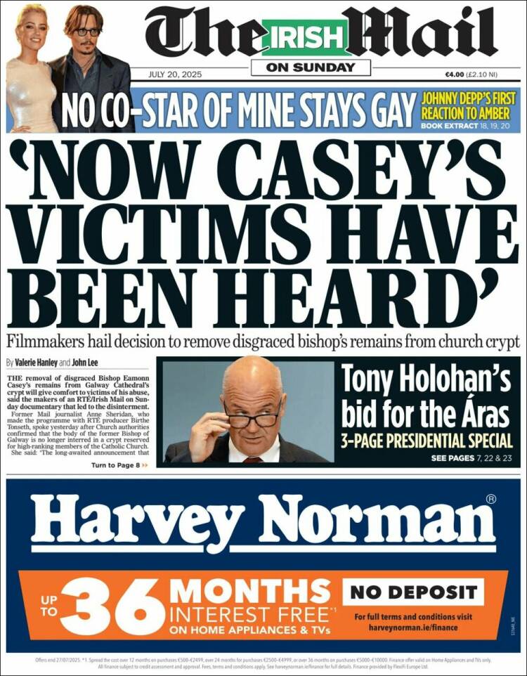 Portada de Irish Daily Mail (Irlanda)