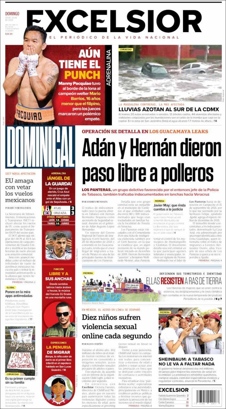 Portada de Excelsior (México)