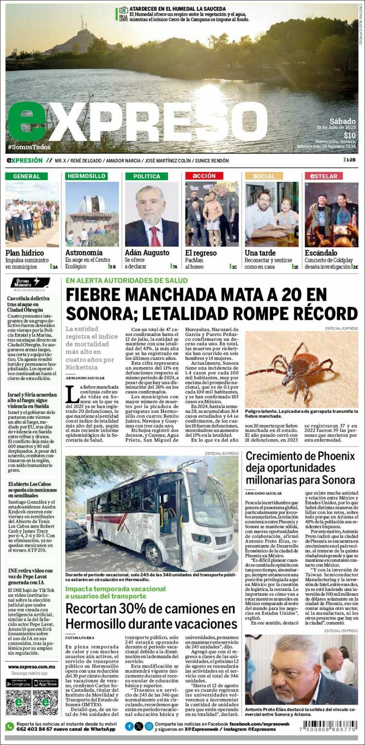 Portada de Expreso (México)