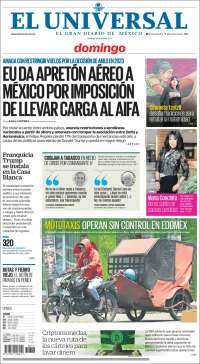 Portada de El Universal (México)