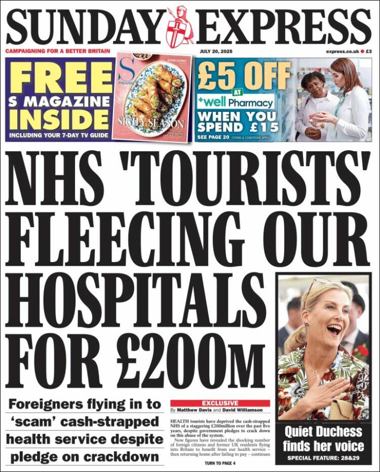 Portada de Daily Express (Reino Unido)