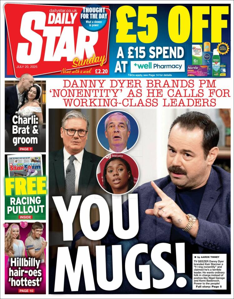 Portada de Daily Star (Reino Unido)