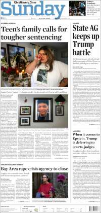 Portada de San Jose Mercury News (USA)