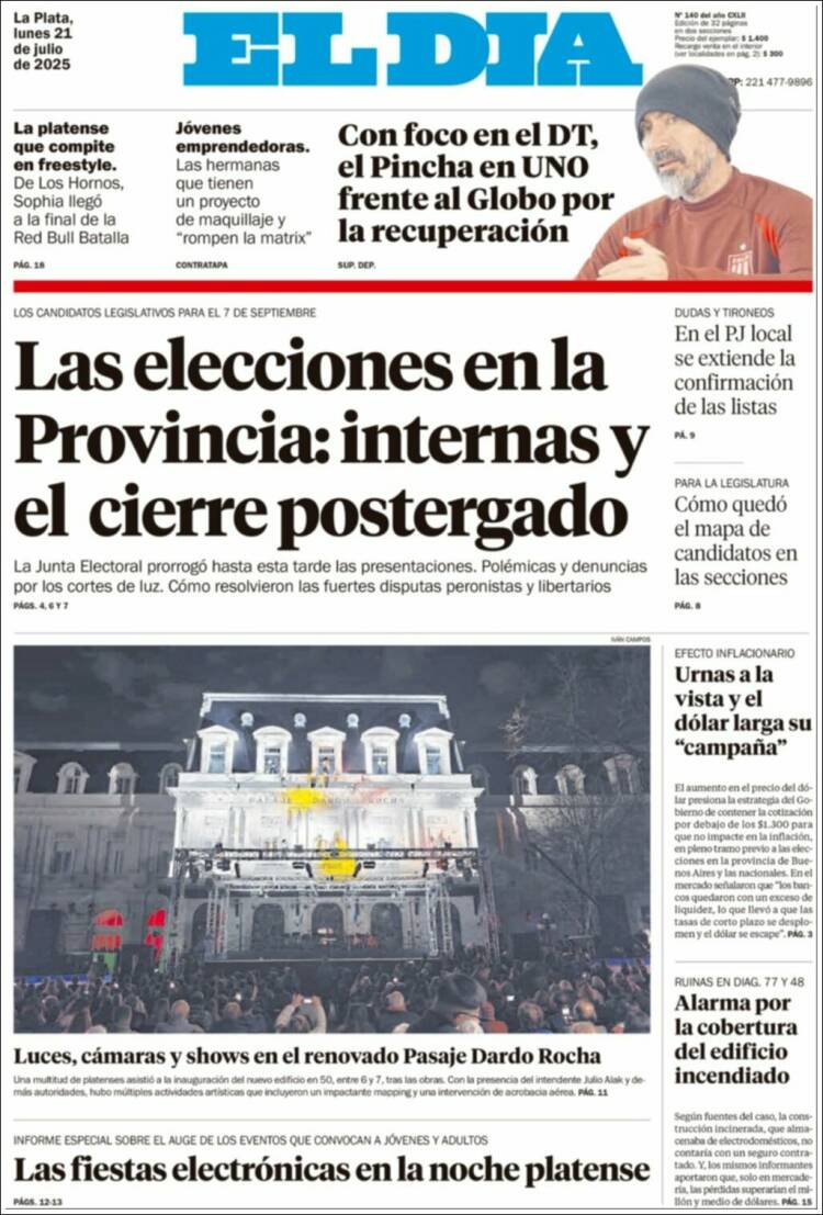 Portada de El Día de la Plata (Argentina)