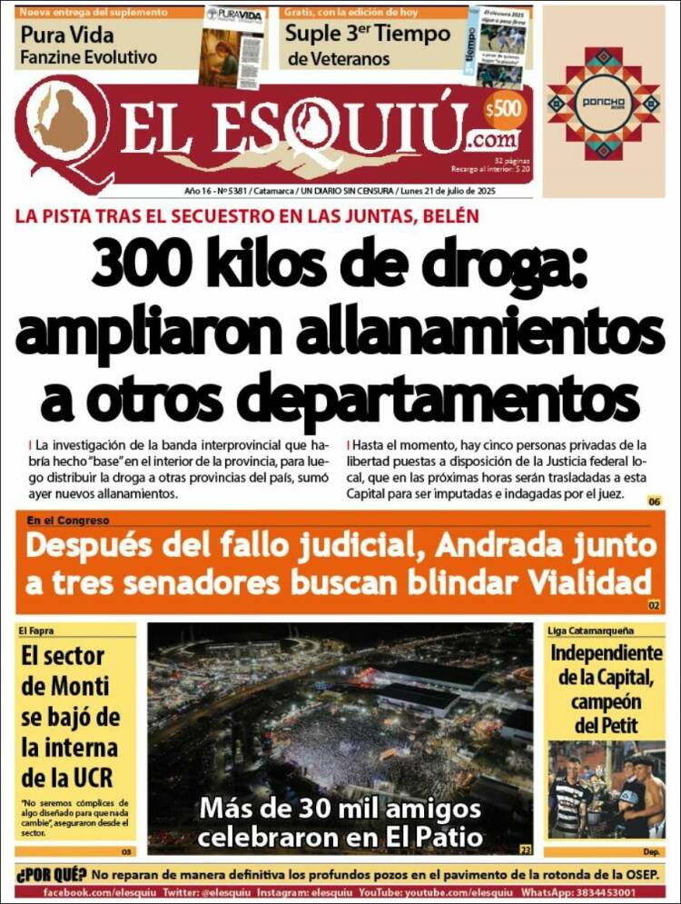 Portada de El Esquiu (Argentina)