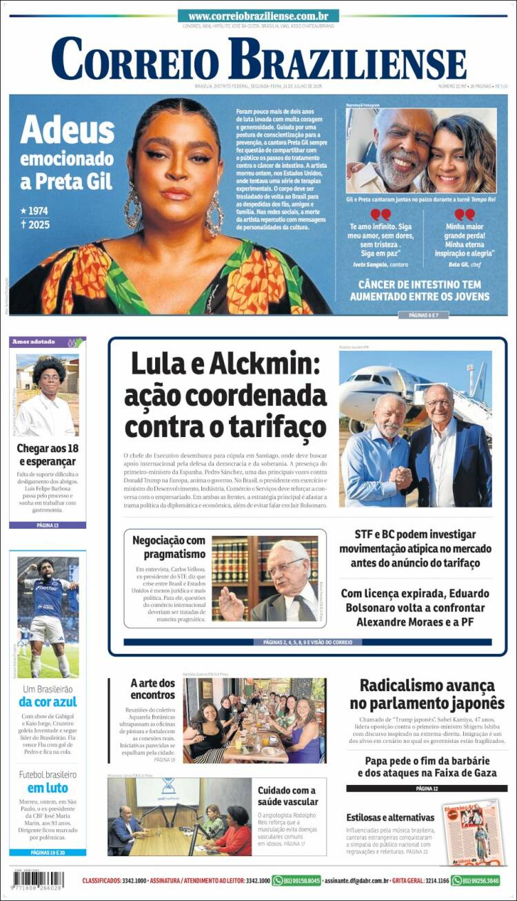 Portada de Correio Braziliense (Brasil)