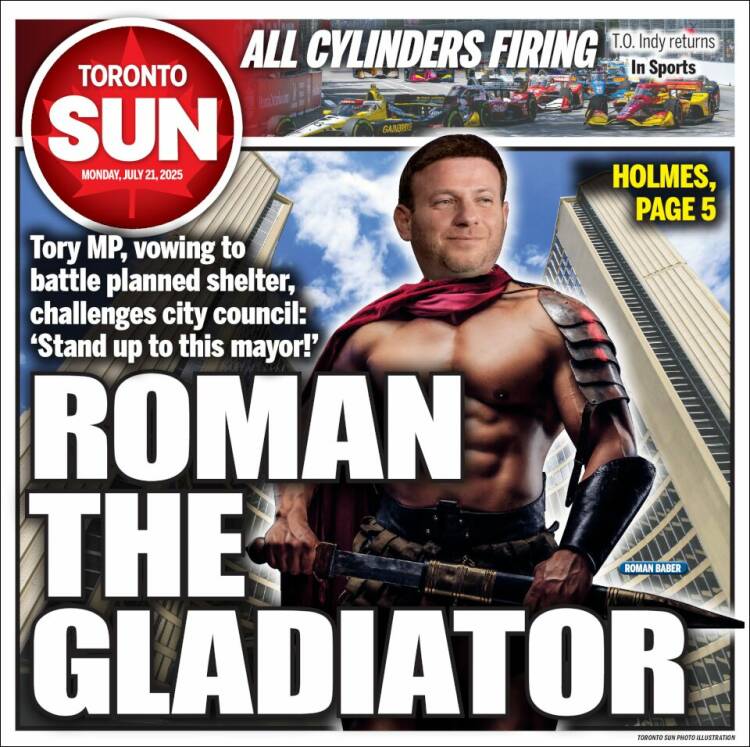 Portada de The Toronto Sun (Canadá)